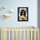 Ver imagem 1 de Quadro Infantil Orixá Bebê Oxum 24x18cm:moldura Preta