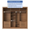 Ver imagem 6 de Guarda-Roupa Casal com Espelho 3 Portas de Correr 8 Gavetas Montclair 275cm Canella com Off-White