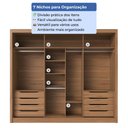 Ver imagem 7 de Guarda-Roupa Casal com Espelho 3 Portas de Correr 8 Gavetas Montclair 275cm Canella com Off-White