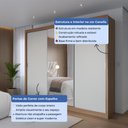 Ver imagem 5 de Guarda-Roupa Casal com Espelho 3 Portas de Correr 8 Gavetas Montclair 275cm Canella com Off-White