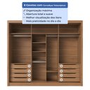 Ver mais imagens de Guarda-Roupa Casal com Espelho 3 Portas de Correr 8 Gavetas Montclair 275cm Canella com Off-White