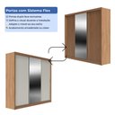 Ver imagem 4 de Guarda-Roupa Casal com Espelho 3 Portas de Correr 8 Gavetas Montclair 275cm Canella com Off-White