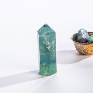 Ponta de Fluorita Verde Torre Obelisco de Pedra Natural:verde