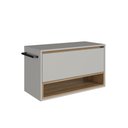 Ver imagem 5 de Gabinete Balcao Banheiro Suspenso 1 Porta Nicho e Toalheiro 80cm Marrom