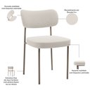 Ver imagem 4 de Kit 04 Cadeiras Decorativa Estofada para Sala de Jantar Melina Base Arena L02 Bouclê Cru - Lyam Deco
