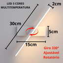 Ver imagem 7 de Luminária 30cm Barra Linear Led 3 Cores Giratória 330 Graus Silicone Minimalista Gimpo Kjbd-150:bran