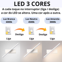 Ver imagem 3 de Luminária 30cm Barra Linear Led 3 Cores Giratória 330 Graus Silicone Minimalista Gimpo Kjbd-150:bran