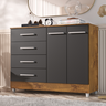 Comoda Gisele 4 Gavs 2 Portas Castanho/onix - 1