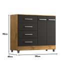 Ver imagem 4 de Comoda Gisele 4 Gavs 2 Portas Castanho/onix