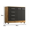 Comoda Gisele 4 Gavs 2 Portas Castanho/onix - 4
