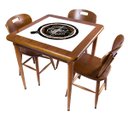 Ver imagem 1 de Cj Mesa Madeira Azulejo 80x80cm - Base 4pé 78cm + 3 Cadeiras 43 - Natural - Coffee