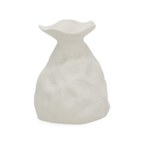 Vaso Organic em Ceramica Cinza Mart 30,5cm