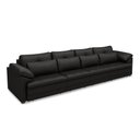 Ver imagem 2 de Sofá Retrátil Manual Sala de Estar Nolan Bipartido 414cm Conforto Premium em Couro Preto Brilho G58
