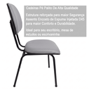 Ver imagem 5 de Kit 2 Cadeiras Fixas Cinza Secretaria Fixa Pé Palito Estofado em Couro Sintético