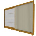 Ver imagem 2 de Apolo Ripado 2p Roupeiro com Espelho C/pés Cor:naturale e Off White Ripado