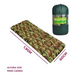 Colchonete Camping Solteiro Sacola Transporte Verde F.a - 7