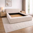 Ver imagem 4 de Cama King no Chão com Cabeceira Estofada Quarto Lançamento:linho Ocre