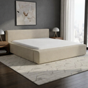 Ver imagem 5 de Cama King no Chão com Cabeceira Estofada Quarto Lançamento:linho Ocre