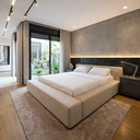 Ver imagem 1 de Cama King no Chão com Cabeceira Estofada Quarto Lançamento:linho Ocre