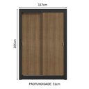 Ver mais imagens de Guarda-roupa Solteiro 2 Portas de Correr Preto/rustic Milano Madesa Preto/rustic