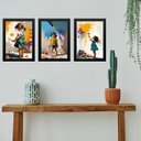 Ver imagem 1 de Kit 3 Quadros Decorativos Artes Crianças Pintando 24x18cm - com Vidro:moldura Branca