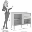 Ver imagem 4 de Balcão Pérola 2 Portas 2 Gavetas MDP 120cm Cinamomo e Off Sallêto Móveis