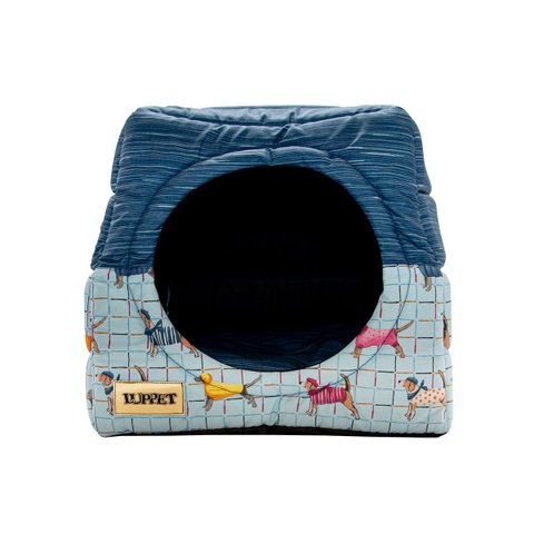 Cama Iglu e Toca para Cachorro Impermeavel Luppet Azul Pets - M