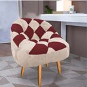 Ver imagem 1 de Poltrona Paloma Escritório Sala Pé Palito Suede Bege Rosado e Suede Vinho - Dominic Decor