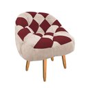 Ver imagem 2 de Poltrona Paloma Escritório Sala Pé Palito Suede Bege Rosado e Suede Vinho - Dominic Decor