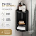 Ver imagem 7 de Porta Shampoo Parede Cantoneira Banheiro Duplo Organizador Canto Prateleira Preto Multiuso Suporte