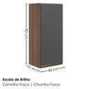 Ver imagem 3 de Armario Aereo 1 Porta MDF 40x90 cm Kali 119771 Carvalho Toq Chumbo Nicioli