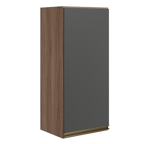 Armario Aereo 1 Porta MDF 40x90 cm Kali 119771 Carvalho Toq Chumbo Nicioli