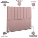 Ver imagem 5 de Kit Cabeceira Cama Box Casal 140cm e Calçadeira Recamier Baú Dália W01 Linho Rosa - Lyam Decor
