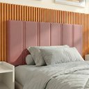 Ver imagem 2 de Cabeceira Painel Duana Solteiro Estofada Dobrável para Quarto Fixação Parede - Rosa