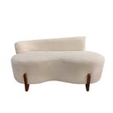 Ver imagem 3 de Namoradeira Sofá Feijão Lounge Orgânica Couro Bege