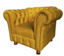 Ver imagem 2 de Uma Namoradeira Chesterfield Luiz XV + Uma Poltrona Luiz XV Suede Amarelo