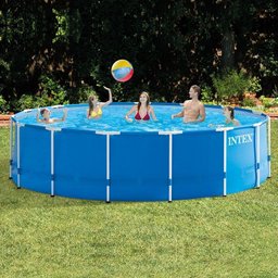 Piscina Armação 11.325 Litros com Escada Capa Forro e Bomba filtro 110 V - Intex - 2 Piscina Armação 11.325 Litros com Escada Capa Forro e Bomba filtro 110 V - Intex - 2