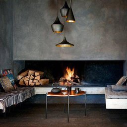 Conjunto 3 x Luminárias Pendentes Tom Dixon - Kit Trio - Preto com Interior Cobre - 5