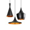 Conjunto 3 x Luminárias Pendentes Tom Dixon - Kit Trio - Preto com Interior Cobre - 1