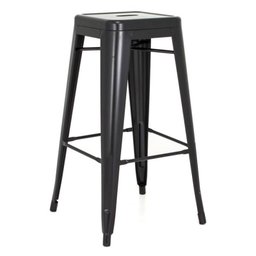 Banqueta Alta Iron Tolix - Industrial - Aço - Vintage - Preto - 1