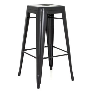 Banqueta Alta Iron Tolix - Industrial - Aço - Vintage - Preto