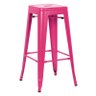 Banqueta alta Iron Tolix - Industrial - Aço - Vintage - Rosa - 1