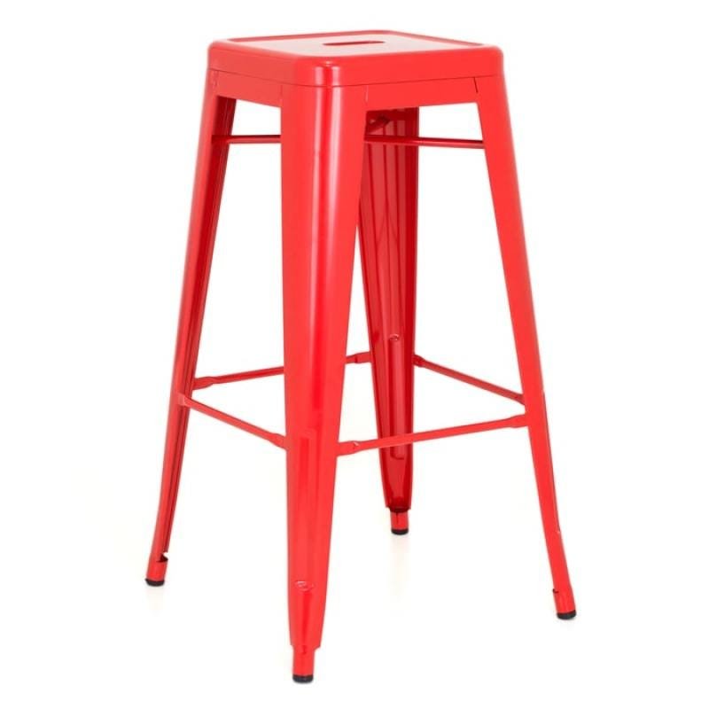 Banqueta alta Iron Tolix - Industrial - Aço - Vintage - Vermelho