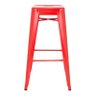 Banqueta alta Iron Tolix - Industrial - Aço - Vintage - Vermelho - 2