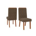 Ver imagem 3 de Conjunto com 4 Cadeiras Estofadas para Mesa de Jantar Sara MDF Freijó Linho Canela DJ Móveis