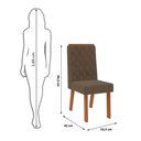 Ver imagem 2 de Conjunto com 4 Cadeiras Estofadas para Mesa de Jantar Sara MDF Freijó Linho Canela DJ Móveis