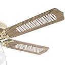 Ver imagem 3 de Ventilador de Teto Hl-08 1 Globo E-27 5 Pás Reversiveis Dourado 220V