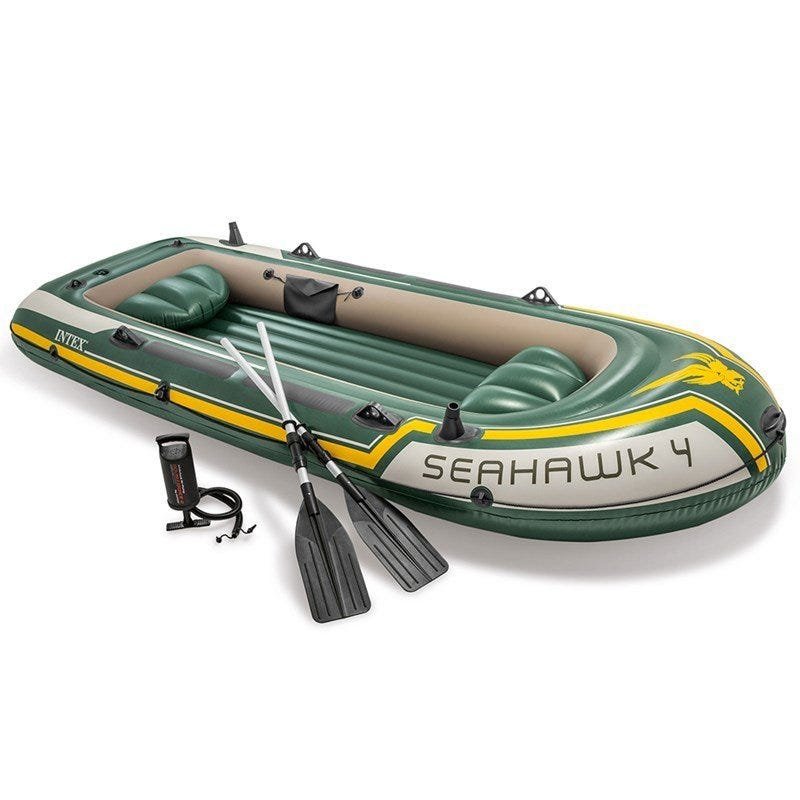 Bote Seahawk 400 Set (68350, Remo de Alumínio de 122 Cm, 58614) - Intex