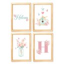 Ver imagem 4 de 4 Quadros Decorativos Moldura e Vidro - Menina Aquarela Flor:branca