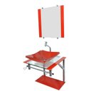 Ver imagem 2 de Gabinete de Vidro 40cm para Banheiro Cuba Chanfrada Vermelho - Dahora